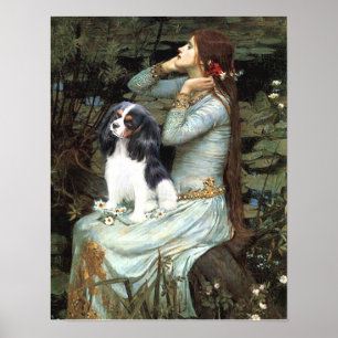 Poster Cavalier King Charles (tricolor) - Ophelia Seated