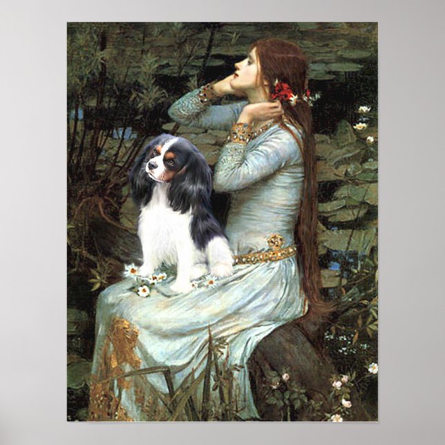 Poster Cavalier King Charles (tricolor) - Ophelia Seated (Frente)