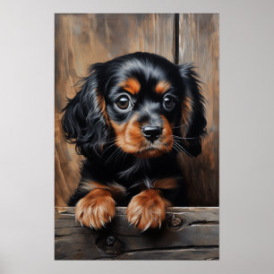 Poster Cavalier preto e bronzeado