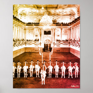 Poster Cavalo Austríaco Clássico de Viena Courbette Espan