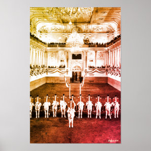 Poster Cavalo Austríaco de Viena Courbette Espanhol Antig