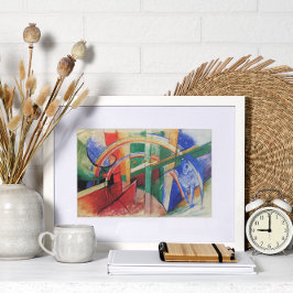 Poster Cavalo Azul com arco-íris por Franz Marc