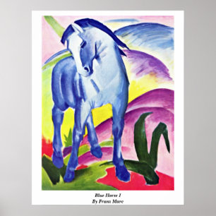 Pôster Cavalo Azul I Por Franz Marc