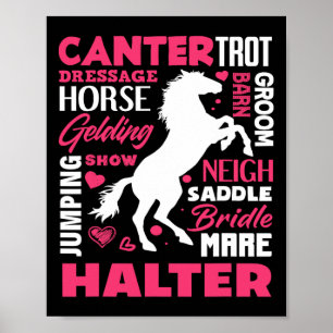 Poster Cavalo Bonito, Rapariga Engraçada Cavalo Andando C