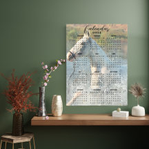 Cavalo Branco Galopando pelo Rio Calendário 2024