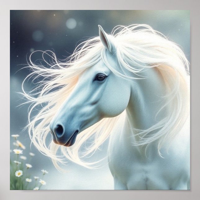 Poster Cavalo Branco Guarde ou design o seu (Frente)