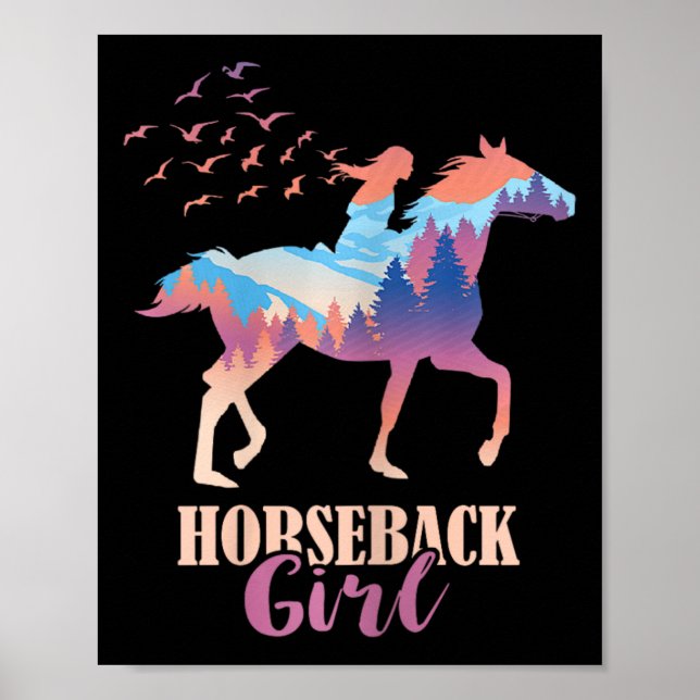 Poster Cavalo Cavaleiro Cavaleiro Cavaleiro Andando Caval (Frente)