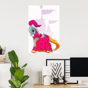 Poster Cavalo Cavaleiro Medieval em Armor Fantasy