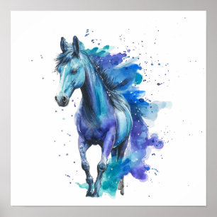 Poster Cavalo Colorido Arte em Aquarela – Arte de Animal