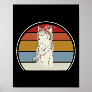 Poster Cavalo Com Sobremesas De Vintagem Do Cavalo De Ban