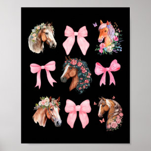 Poster Cavalo Coquette Cavando Flores Selvagens Equestres