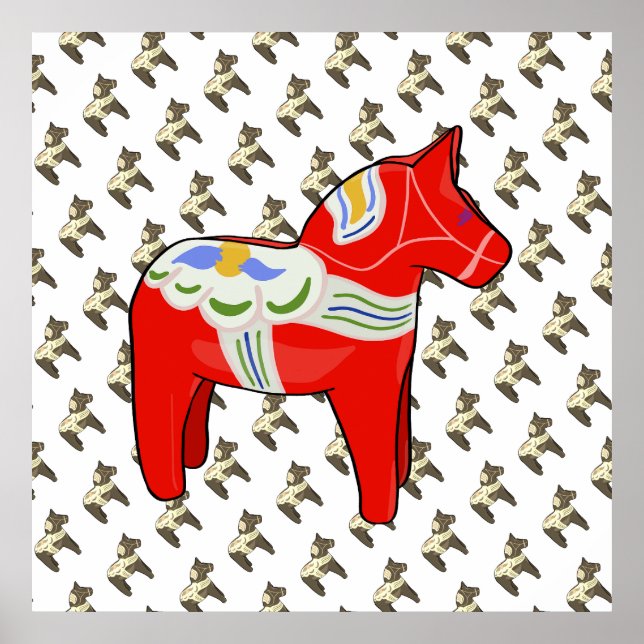 Poster Cavalo Dalecarliano (Frente)