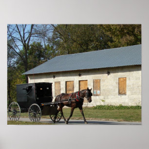 Pôster Cavalo de Amish em Bentonsport, Iowa