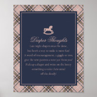 Cavalo de Balanço Xadrez Tartan Rosa Pensamentos d