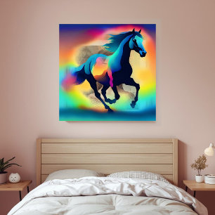Poster Cavalo de coloração aquosa colorida