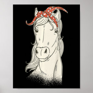 Poster Cavalo De Crianças Com Bandana - Horso Bonito Anda