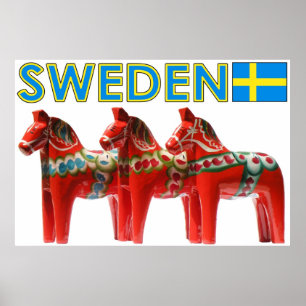 Poster Cavalo de Dala da suecia