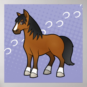 Poster Cavalo de desenho animado