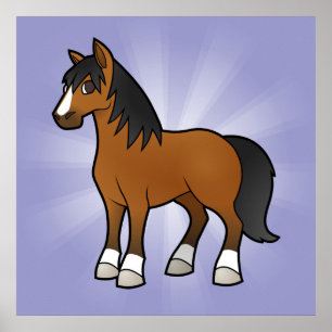 Poster Cavalo de desenho animado