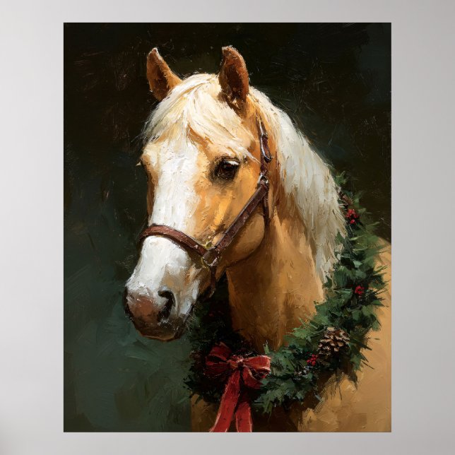 Poster Cavalo de Férias Elegante com Coroa (Frente)