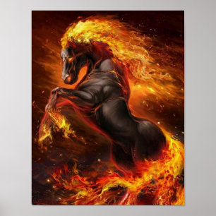 Poster Cavalo de Fogo legal Presente perfeito