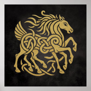 Poster Cavalo de Oito Pernas Sleipnir Mitologia Nórdica D