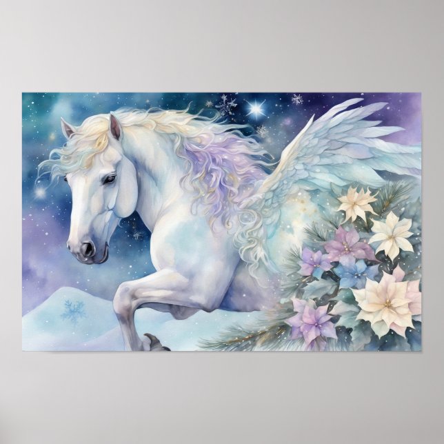 Poster Cavalo de Pegasus de inverno - Todas as opções (Frente)
