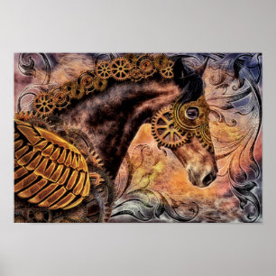 Poster Cavalo do punk do vapor