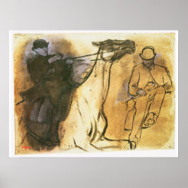Poster Cavalo e Cavaleiro por Edgar Degas, Arte de Estudo