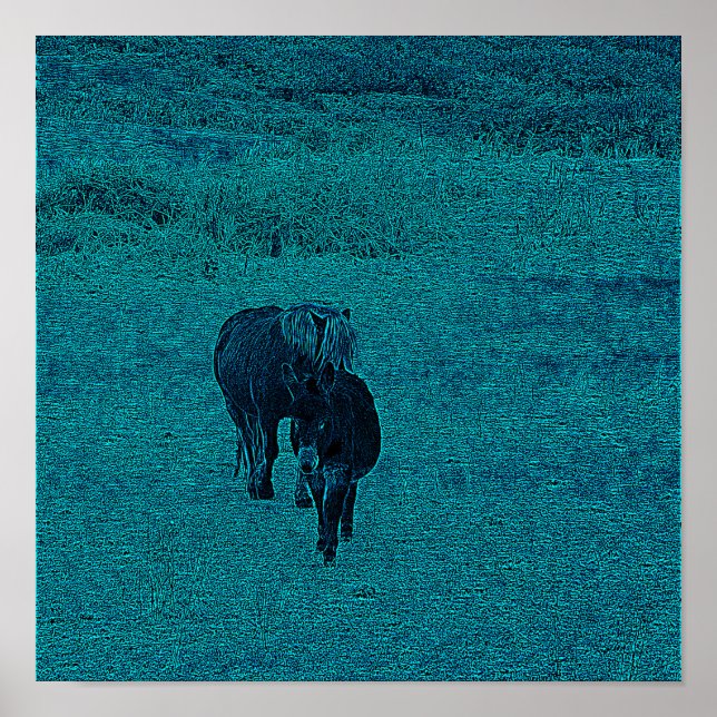 Poster Cavalo e Donkey (Frente)