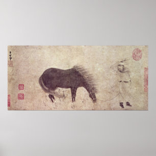 Poster Cavalo e noivo no inverno