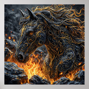 Poster Cavalo em chamas