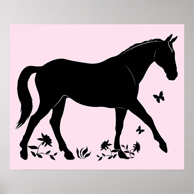 Poster Cavalo em Silhouette (Frente)