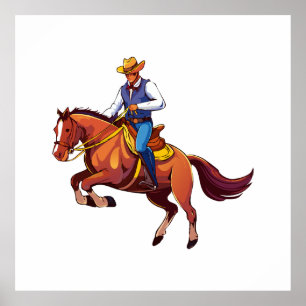 Poster Cavalo empinando com o homem