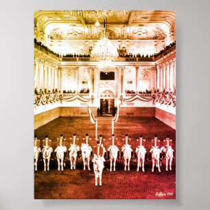 Poster Cavalo Escola de Equitação Espanhola Vintage Áustr