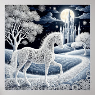 Poster Cavalo Etéreo e Castelo Encantado