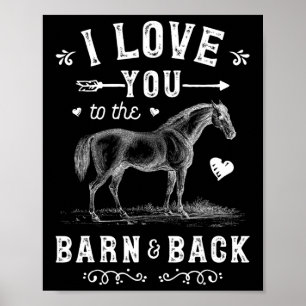 Poster Cavalo Eu Te Amo Ao Celeiro E Às Raparigas De Trás