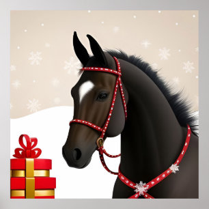 Poster Cavalo Festivo no tema do Natal
