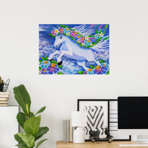 Poster Cavalo Floral
