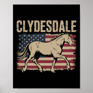 Poster Cavalo gigante do cavalo Clydesdale Pônea do caval