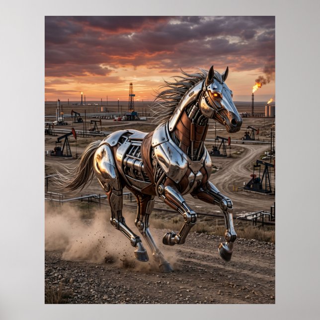 Poster Cavalo Hidráulico em Movimento (Frente)
