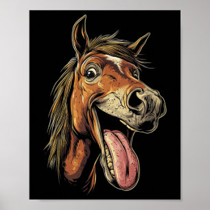 Poster Cavalo legal Mostrando Cavalos De Língua Que Andam