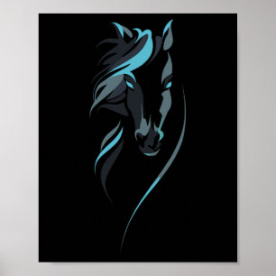 Poster Cavalo Majestoso Para Raparigas E Eu Adoro Cowgirl