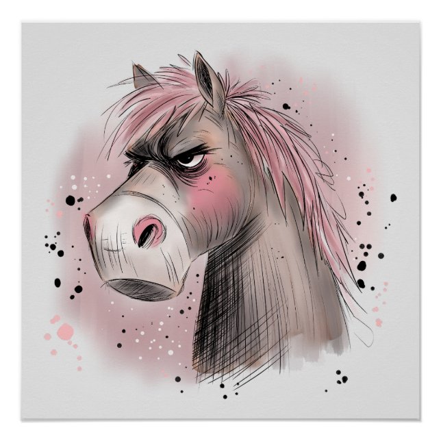 Pôster Cavalo Mal-Humorado (Frente)