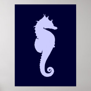 Pôster Cavalo-Marinho Roxo Claro