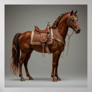 Poster Cavalo Marrom Elegante