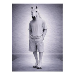Pôster Cavalo Mínimo em Roupa Moderna Casual