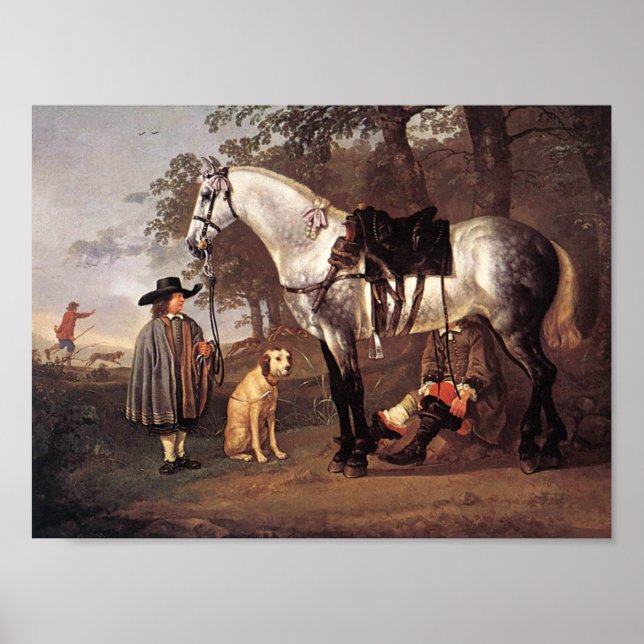 Poster Cavalo na Paisagem Aelbert Cuyp (Frente)