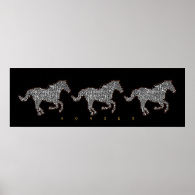 Poster cavalo negro correndo (Frente)