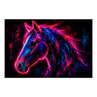 Pôster Cavalo Neon